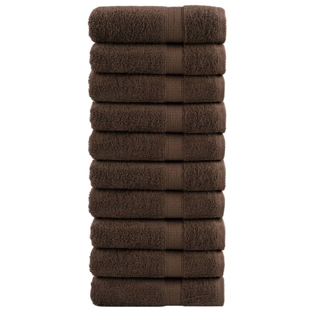 vidaXL Prosoape de duș premium SOLUND 10 buc maro 70x140cm 600 gsm