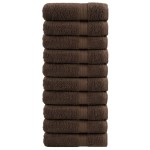 vidaXL Prosoape de duș premium SOLUND 10 buc maro 70x140cm 600 gsm vidaXL Prosoape de duș premium SOLUND 10 buc maro 70x140cm 600 gsm