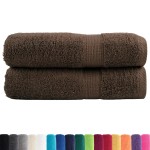 vidaXL Prosoape de baie premium SOLUND 2 buc maro 100x150cm 600gsm vidaXL Prosoape de baie premium SOLUND 2 buc maro 100x150cm 600gsm