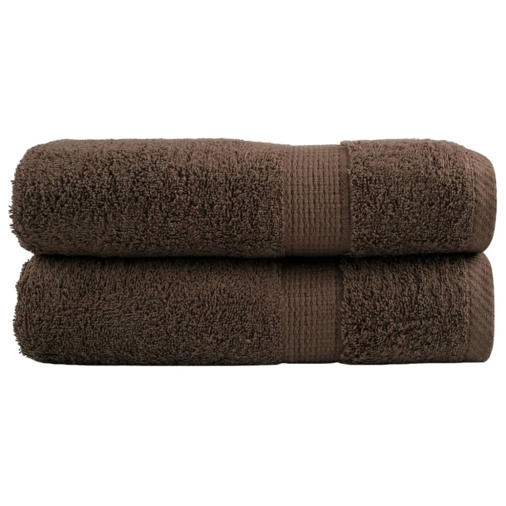 vidaXL Prosoape de baie premium SOLUND 2 buc maro 100x150cm 600gsm