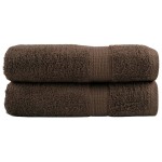 vidaXL Prosoape de baie premium SOLUND 2 buc maro 100x150cm 600gsm vidaXL Prosoape de baie premium SOLUND 2 buc maro 100x150cm 600gsm
