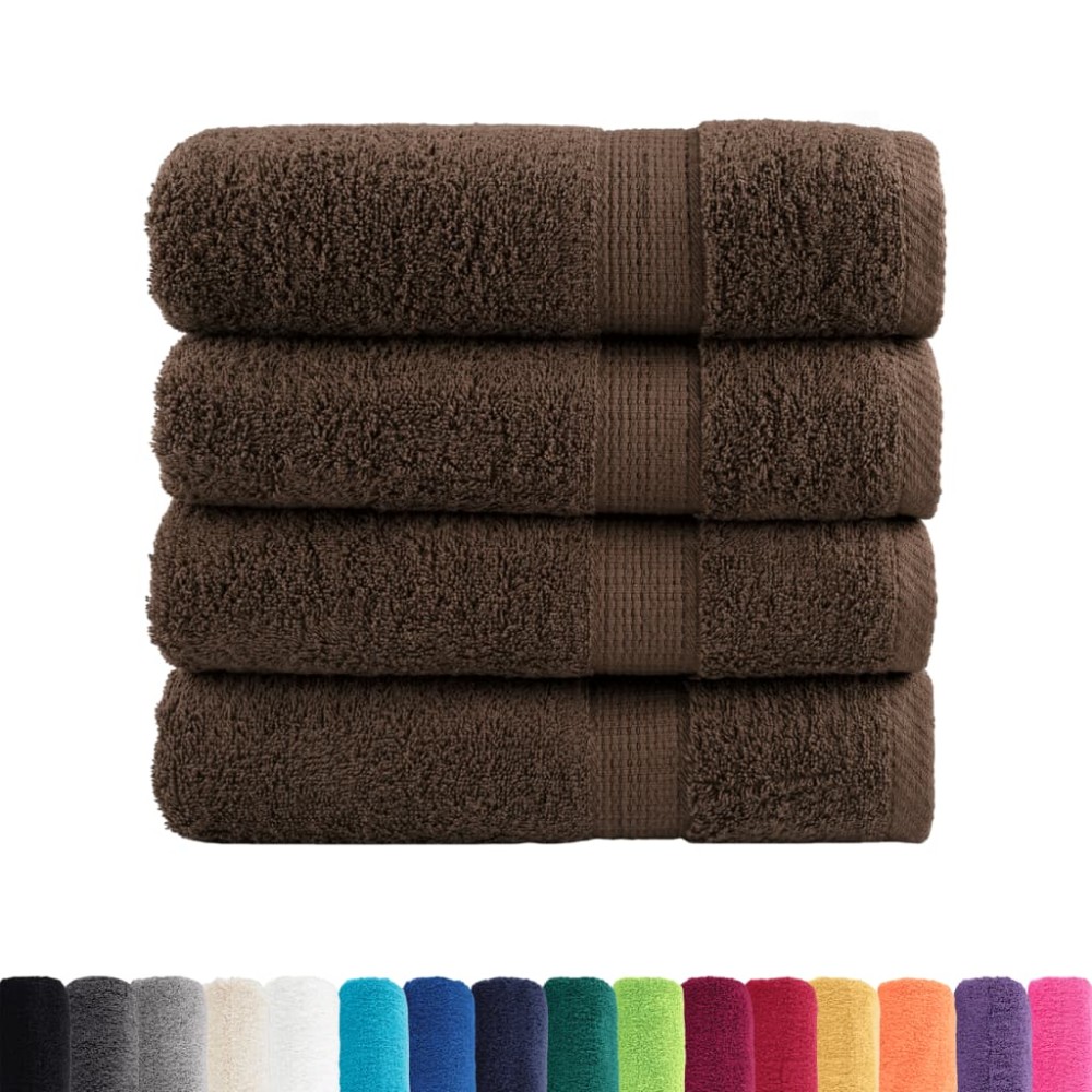 vidaXL Prosoape de baie premium SOLUND 4 buc maro 100x150cm 600gsm