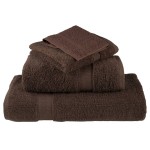 vidaXL Prosoape de baie premium SOLUND 4 buc maro 100x150cm 600gsm vidaXL Prosoape de baie premium SOLUND 4 buc maro 100x150cm 600gsm