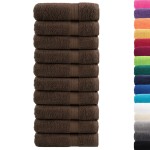 vidaXL Prosoape de baie premium SOLUND 10 buc maro 100x150cm 600gsm vidaXL Prosoape de baie premium SOLUND 10 buc maro 100x150cm 600gsm