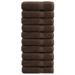 vidaXL Prosoape de baie premium SOLUND 10 buc maro 100x150cm 600gsm vidaXL Prosoape de baie premium SOLUND 10 buc maro 100x150cm 600gsm