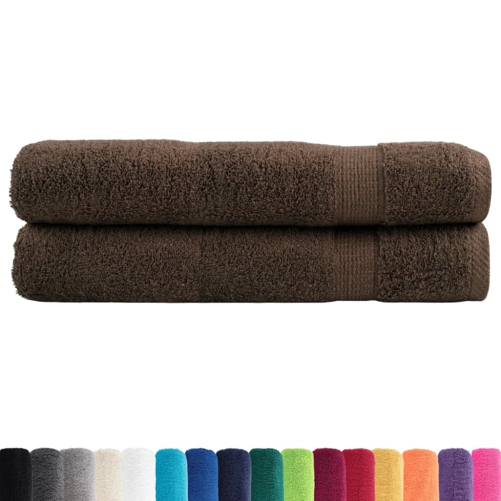 vidaXL Prosoape de saună premium SOLUND 2 buc maro 80x200cm 600gsm