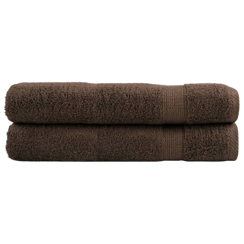vidaXL Prosoape de saună premium SOLUND 2 buc maro 80x200cm 600gsm