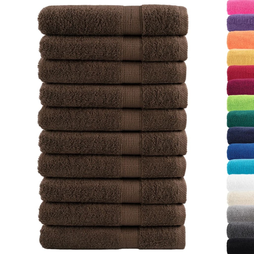 vidaXL Prosoape de saună premium SOLUND 10 buc maro 80x200cm 600gsm