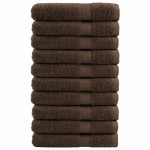 vidaXL Prosoape de saună premium SOLUND 10 buc maro 80x200cm 600gsm vidaXL Prosoape de saună premium SOLUND 10 buc maro 80x200cm 600gsm