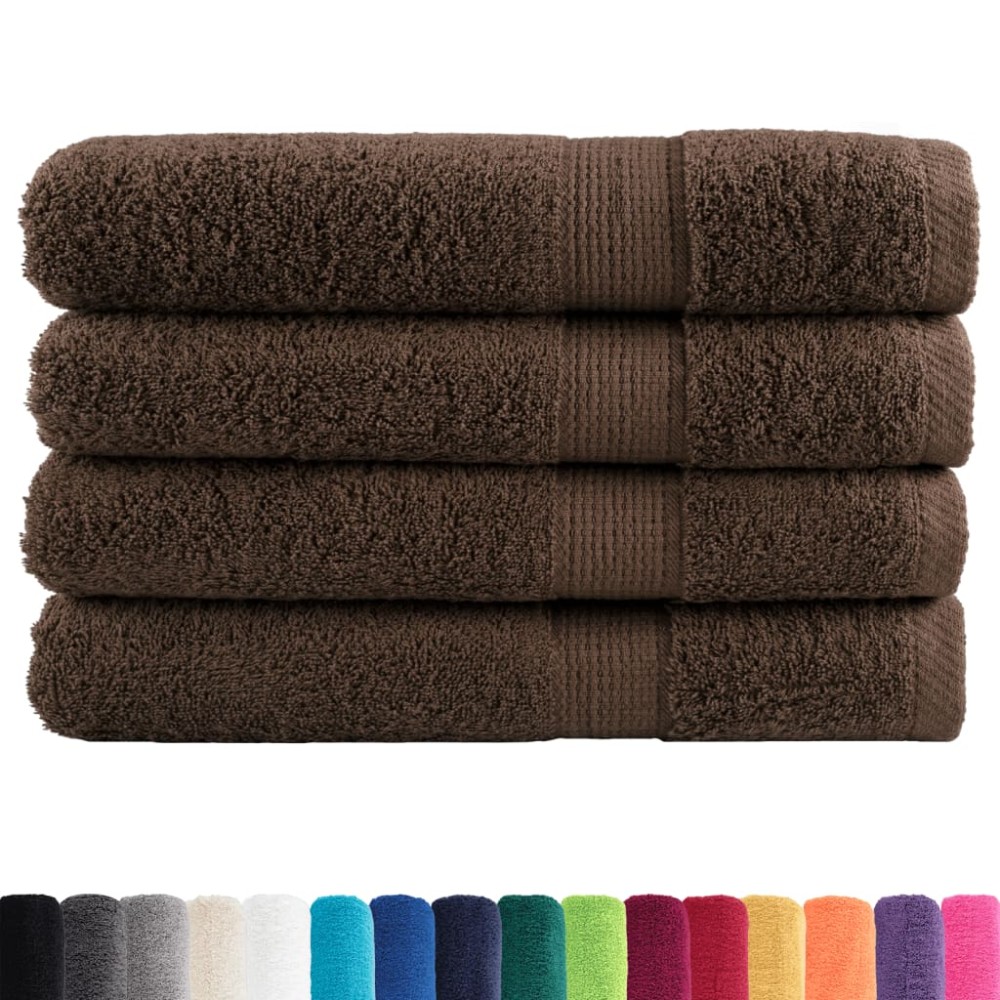 vidaXL Prosoape premium SOLUND 4 buc maro 100x200cm 600gsm
