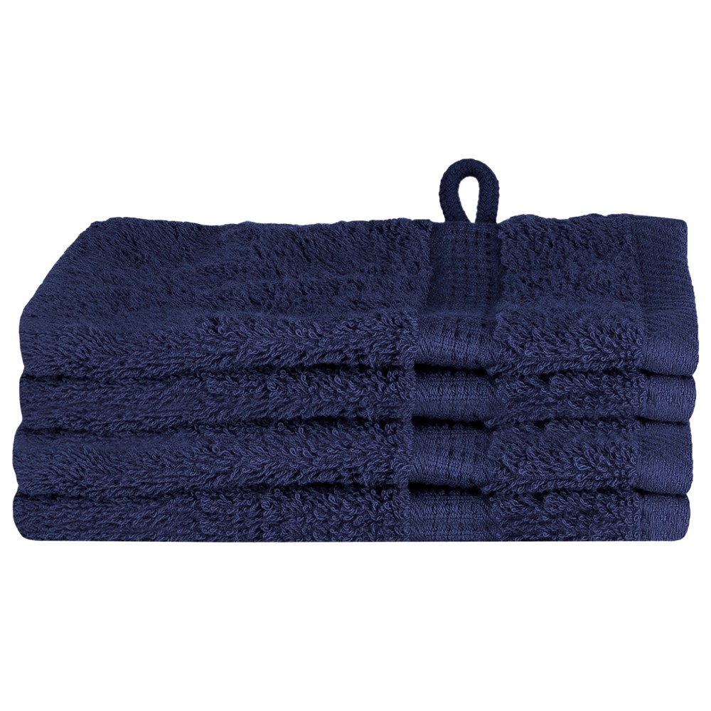 vidaXL Prosoape de baie 4 pcs Bleumarin 15 x 21 cm Bumbac