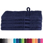 vidaXL Prosoape de baie 4 pcs Bleumarin 15 x 21 cm Bumbac vidaXL Prosoape de baie 4 pcs Bleumarin 15 x 21 cm Bumbac