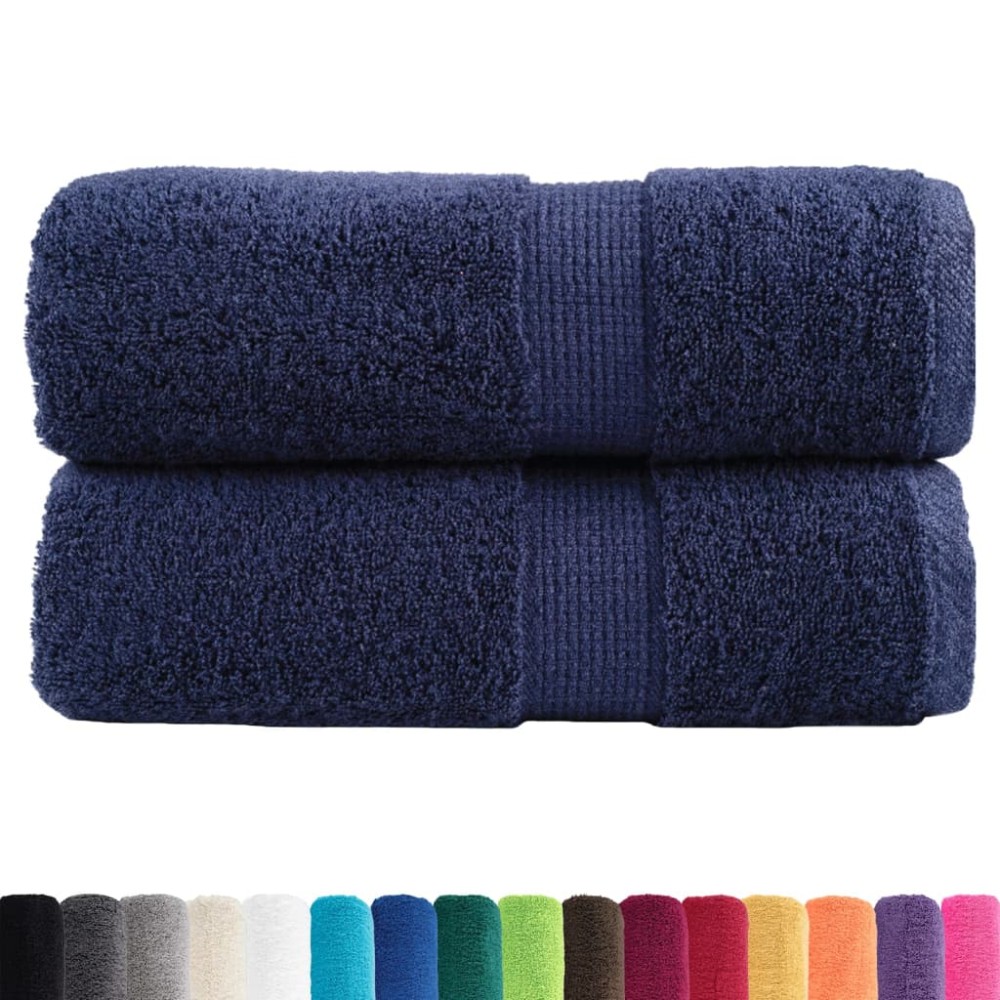 vidaXL Prosoape de baie premium SOLUND, 2 buc., bleumarin, 30 x 30 cm, 600 g/m²