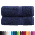 vidaXL Prosoape de baie premium SOLUND, 2 buc., bleumarin, 30 x 30 cm, 600 g/m² vidaXL Prosoape de baie premium SOLUND, 2 buc., bleumarin, 30 x 30 cm, 600 g/m²