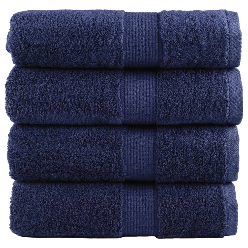 vidaXL Prosoape de baie premium SOLUND, 4 buc., bleumarin, 30 x 30 cm, 600 g/m²