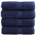 vidaXL Prosoape de baie premium SOLUND, 4 buc., bleumarin, 30 x 30 cm, 600 g/m² vidaXL Prosoape de baie premium SOLUND, 4 buc., bleumarin, 30 x 30 cm, 600 g/m²