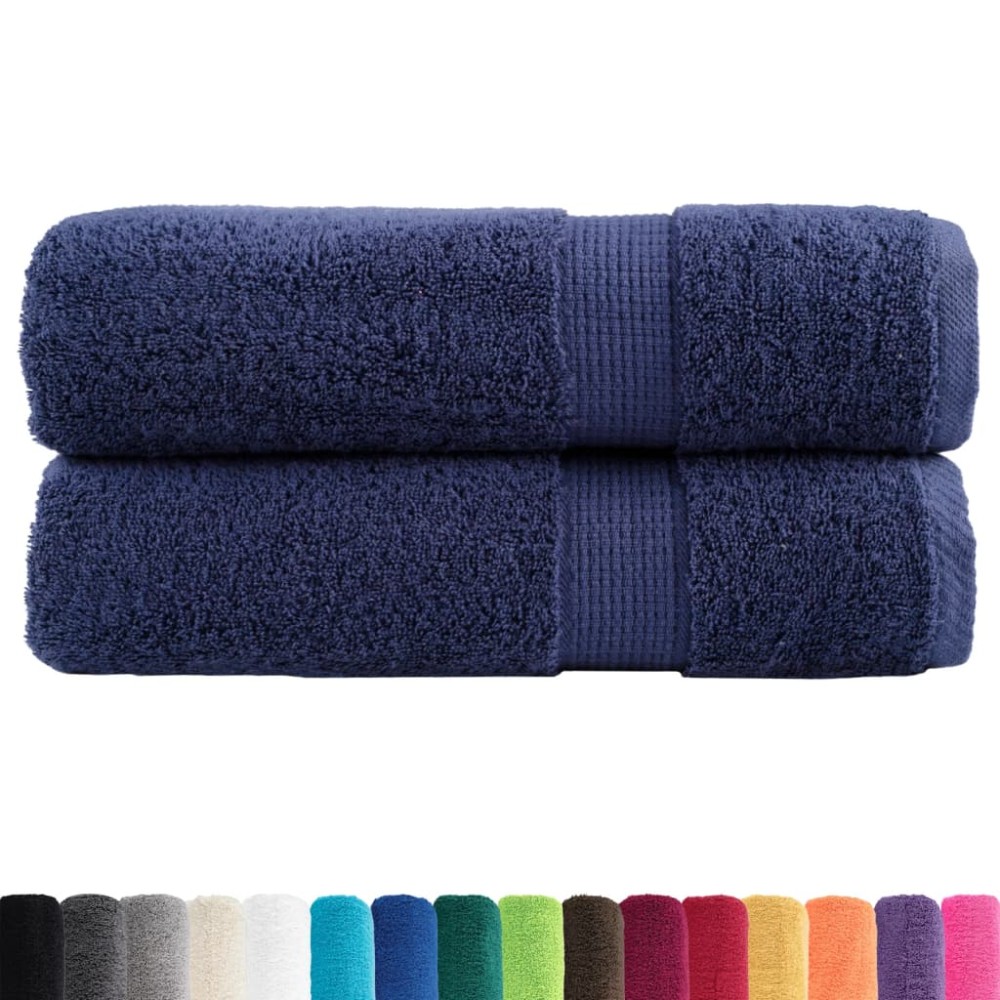 vidaXL Prosoape de mâini premium SOLUND 2buc bleumarin 50x100cm 600gsm
