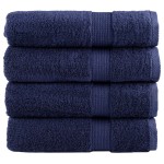 vidaXL Prosoape de mâini premium SOLUND 4buc bleumarin 50x100cm 600gsm