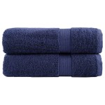 vidaXL Prosoape de duș premium SOLUND 2 buc bleumarin 70x140cm 600 gsm vidaXL Prosoape de duș premium SOLUND 2 buc bleumarin 70x140cm 600 gsm