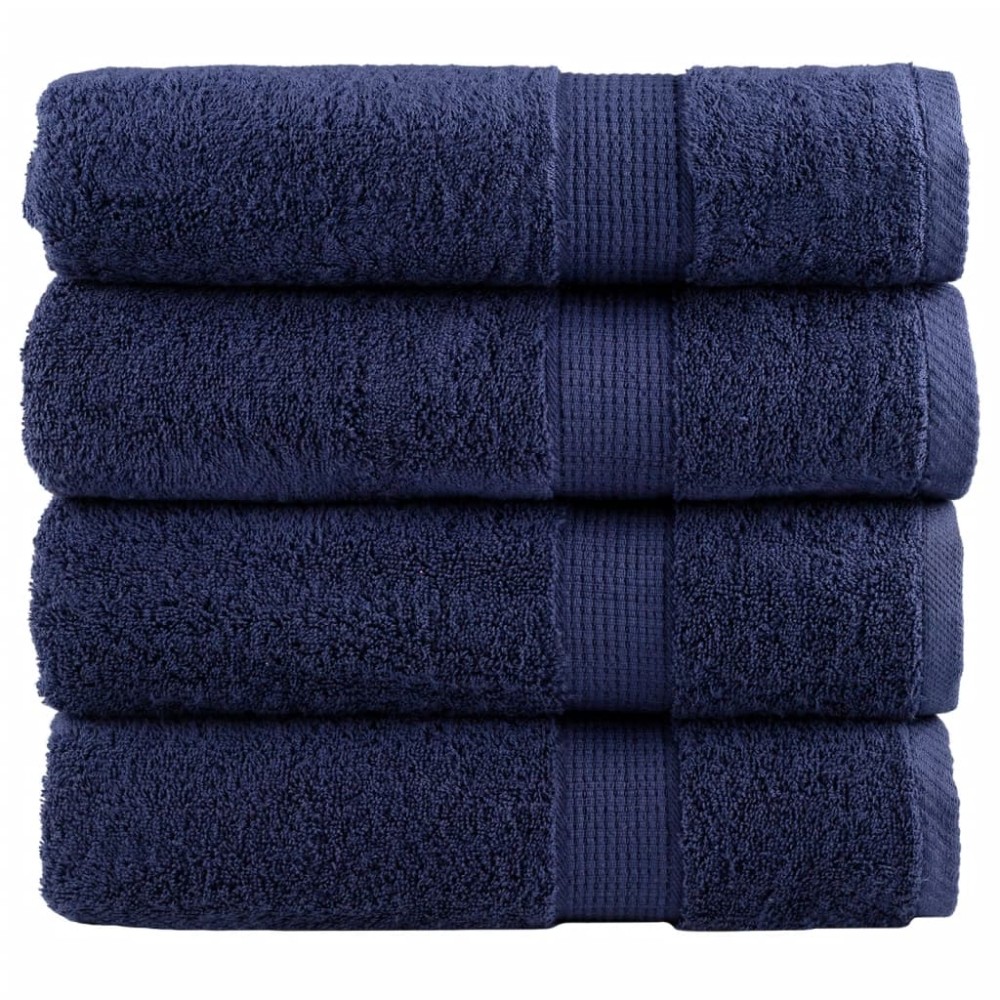 vidaXL Prosoape de duș premium SOLUND 4 buc bleumarin 70x140cm 600 gsm