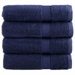 vidaXL Prosoape de duș premium SOLUND 4 buc bleumarin 70x140cm 600 gsm vidaXL Prosoape de duș premium SOLUND 4 buc bleumarin 70x140cm 600 gsm