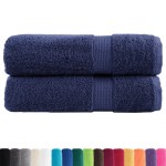 vidaXL Prosoape de baie premium SOLUND 2buc bleumarin 100x150cm 600gsm vidaXL Prosoape de baie premium SOLUND 2buc bleumarin 100x150cm 600gsm