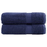 vidaXL Prosoape de baie premium SOLUND 2buc bleumarin 100x150cm 600gsm vidaXL Prosoape de baie premium SOLUND 2buc bleumarin 100x150cm 600gsm