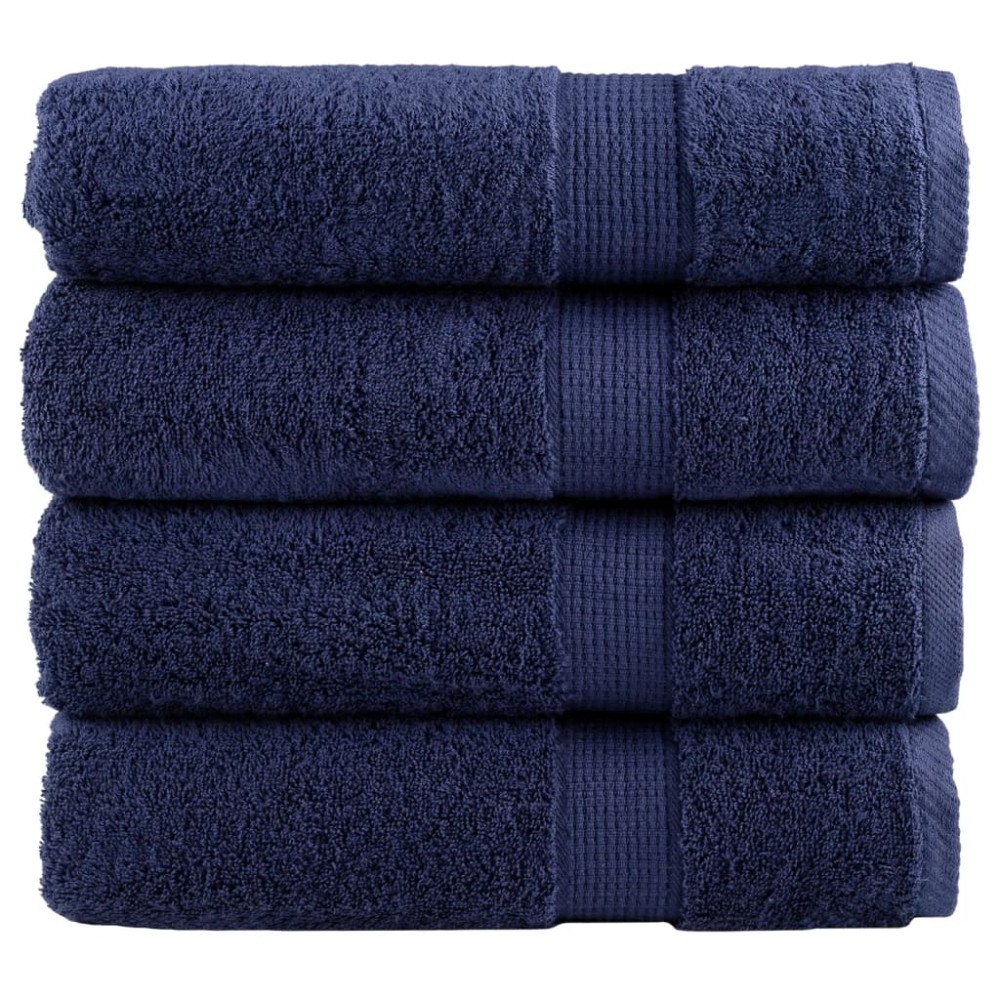 vidaXL Prosoape de baie premium SOLUND 4buc bleumarin 100x150cm 600gsm