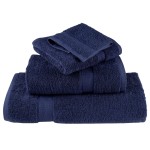 vidaXL Prosoape de baie premium SOLUND 4buc bleumarin 100x150cm 600gsm vidaXL Prosoape de baie premium SOLUND 4buc bleumarin 100x150cm 600gsm