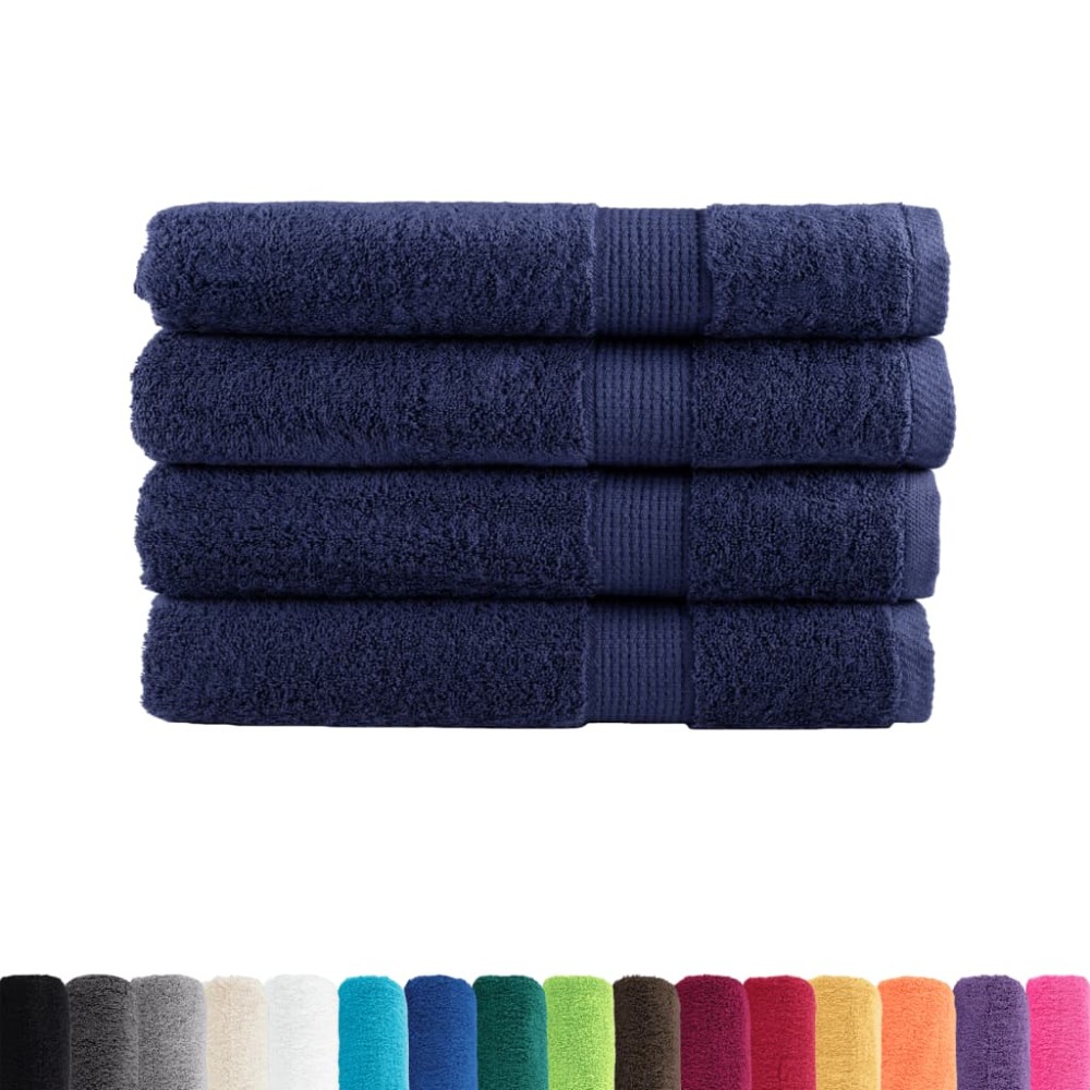 vidaXL Prosoape premium SOLUND 4 buc bleumarin 100x200cm 600gsm