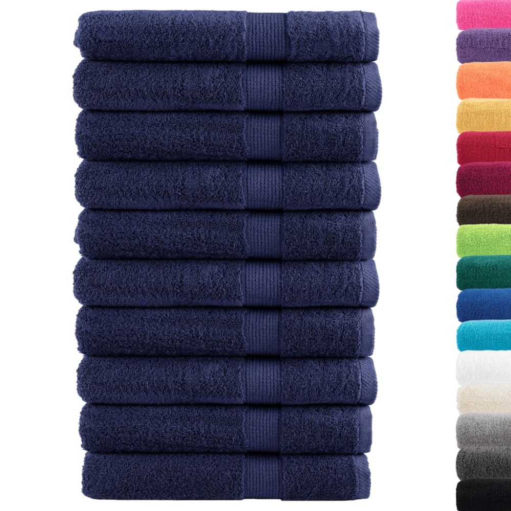vidaXL Prosoape premium SOLUND 10buc bleumarin 100x200cm 600gsm