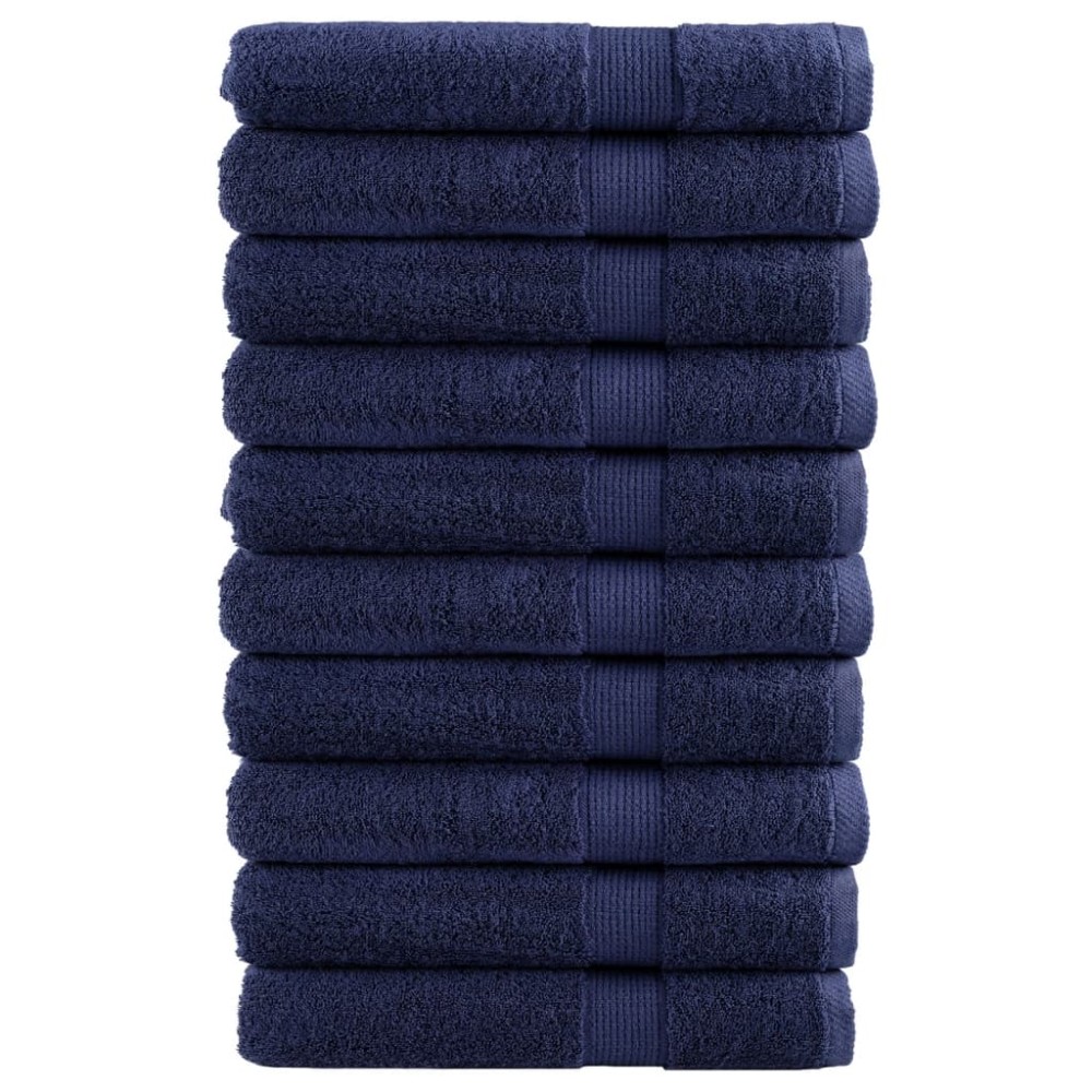 vidaXL Prosoape premium SOLUND 10buc bleumarin 100x200cm 600gsm