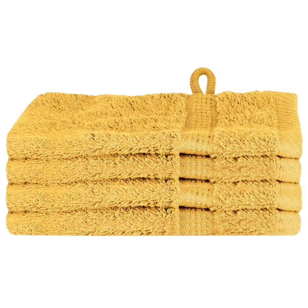 vidaXL Prosoape de baie 4 pcs Auriu 15 x 21 cm Bumbac