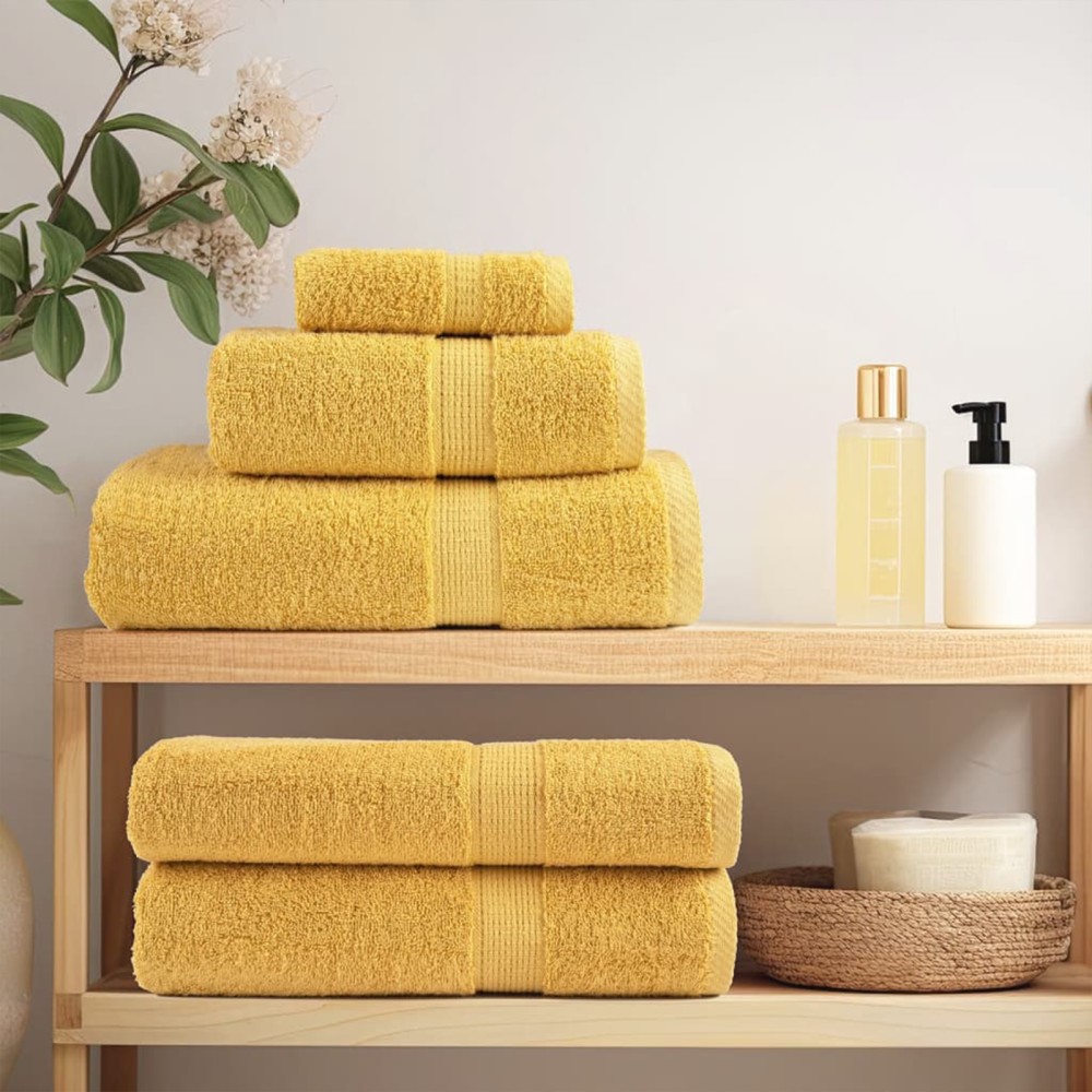 vidaXL Prosoape de baie 10 pcs Auriu 15 x 21 cm Bumbac