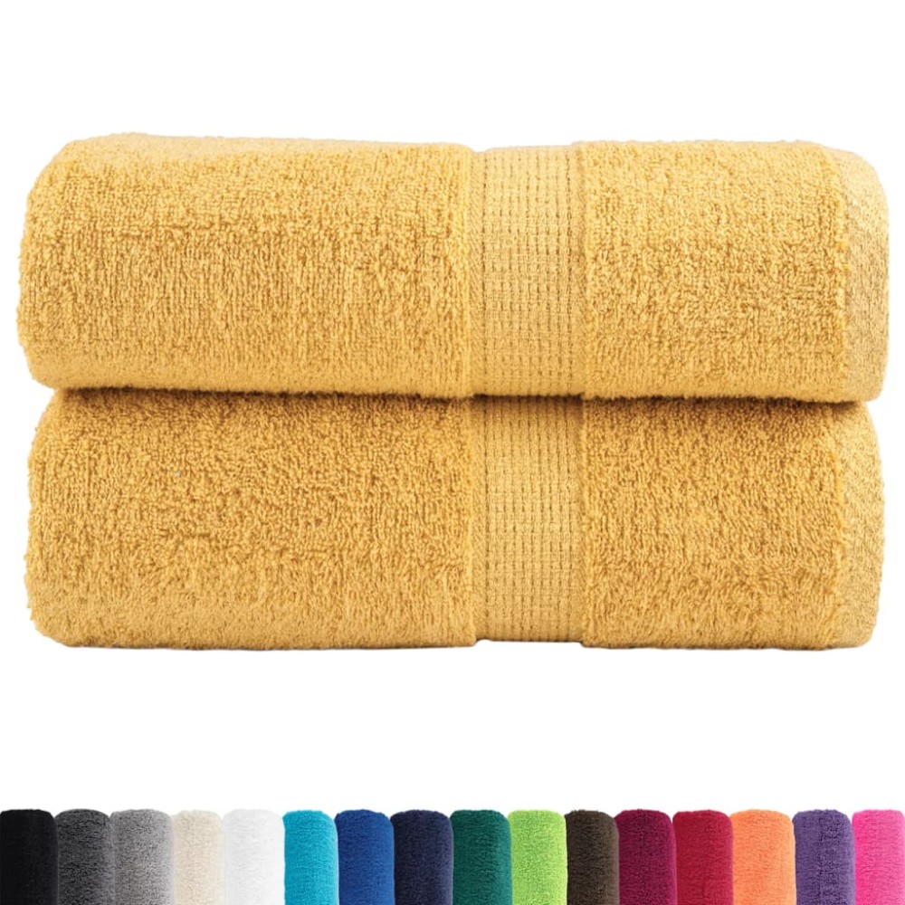 vidaXL Prosoape de baie premium SOLUND, 2 buc., aurii, 30x30 cm, 600 g/m²
