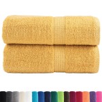 vidaXL Prosoape de baie premium SOLUND, 2 buc., aurii, 30x30 cm, 600 g/m² vidaXL Prosoape de baie premium SOLUND, 2 buc., aurii, 30x30 cm, 600 g/m²