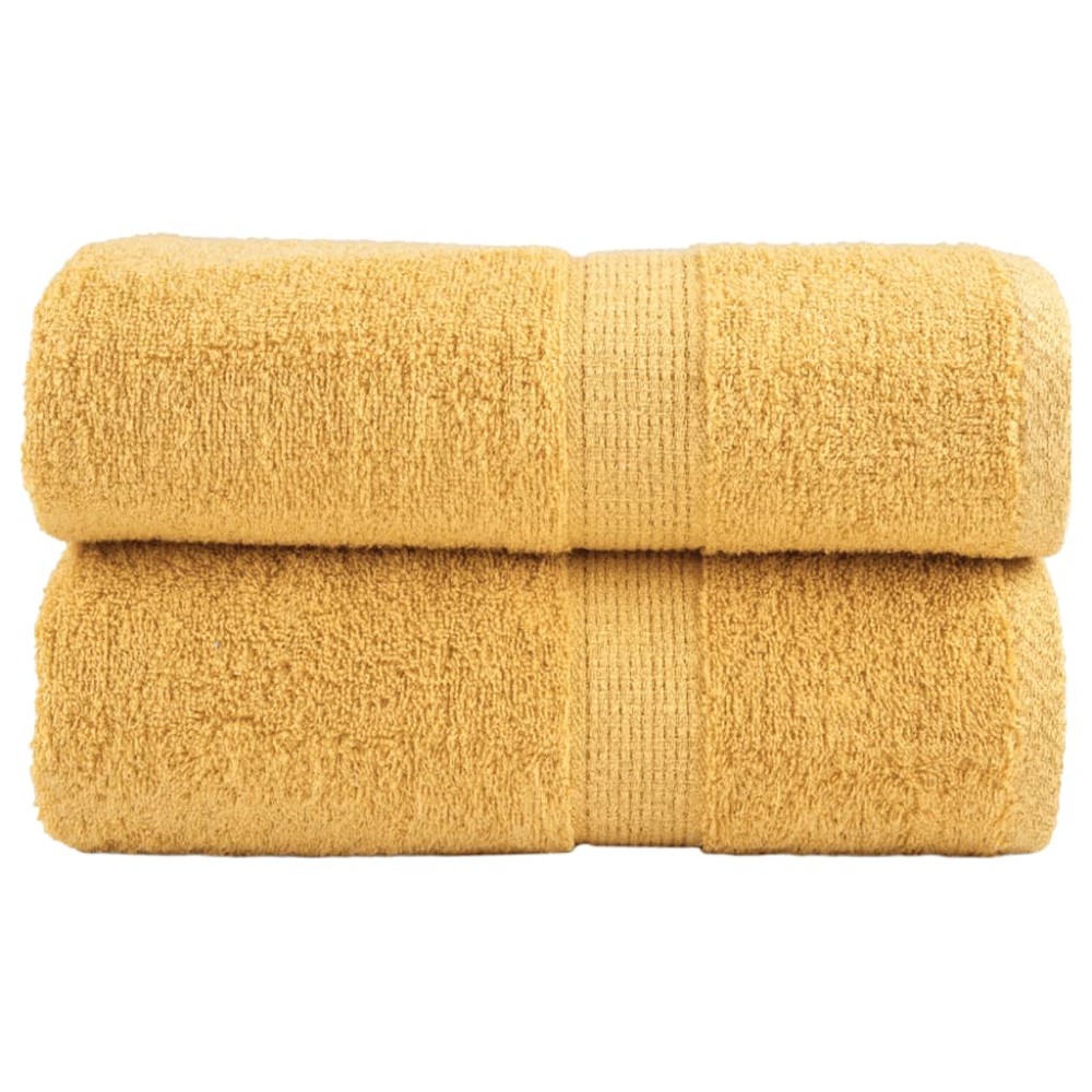 vidaXL Prosoape de baie premium SOLUND, 2 buc., aurii, 30x30 cm, 600 g/m²