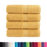 vidaXL Prosoape de baie premium SOLUND, 4 buc., aurii, 30 x 30 cm, 600 g/m² vidaXL Prosoape de baie premium SOLUND, 4 buc., aurii, 30 x 30 cm, 600 g/m²