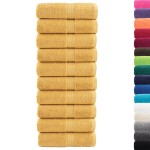 vidaXL Prosoape de baie premium SOLUND, 10 buc., aurii, 30 x 30 cm, 600 g/m² vidaXL Prosoape de baie premium SOLUND, 10 buc., aurii, 30 x 30 cm, 600 g/m²
