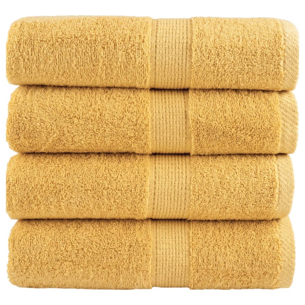 vidaXL Prosoape oaspeți premium SOLUND, 4 buc. auriu 30x50cm 600gsm