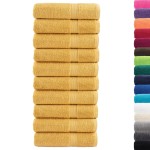 vidaXL Prosoape de mâini premium SOLUND 10 buc auriu 50x100cm 600gsm vidaXL Prosoape de mâini premium SOLUND 10 buc auriu 50x100cm 600gsm