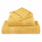 vidaXL Prosoape de baie premium SOLUND 4 buc auriu 100x150cm 600gsm vidaXL Prosoape de baie premium SOLUND 4 buc auriu 100x150cm 600gsm