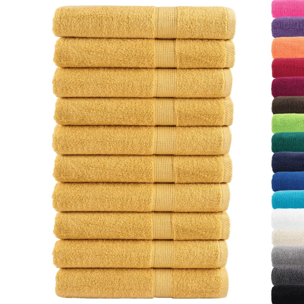 vidaXL Prosoape de saună premium SOLUND 10 buc auriu 80x200cm 600gsm