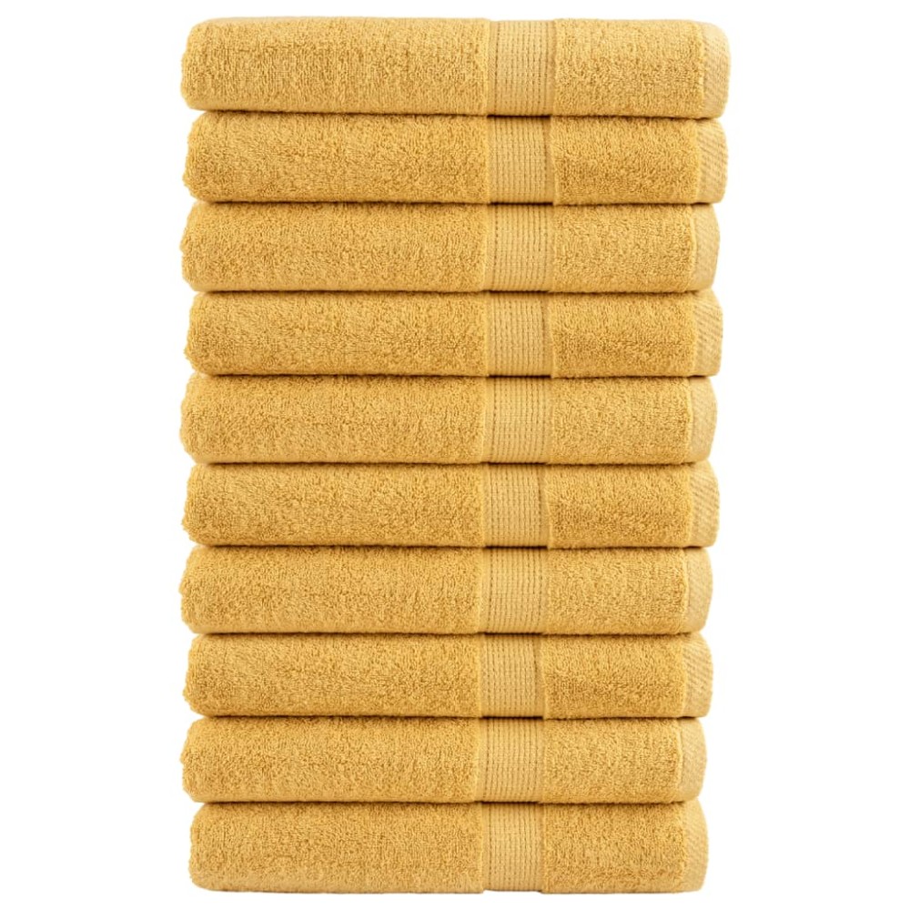 vidaXL Prosoape de saună premium SOLUND 10 buc auriu 80x200cm 600gsm
