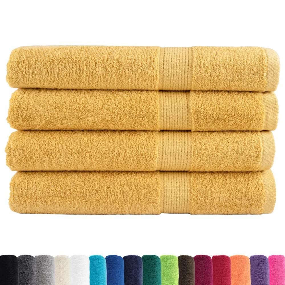 vidaXL Prosoape premium SOLUND 4 buc auriu 100x200cm 600gsm