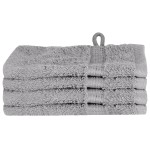 vidaXL Prosoape de baie 4 pcs Gri 15 x 21 cm Bumbac vidaXL Prosoape de baie 4 pcs Gri 15 x 21 cm Bumbac