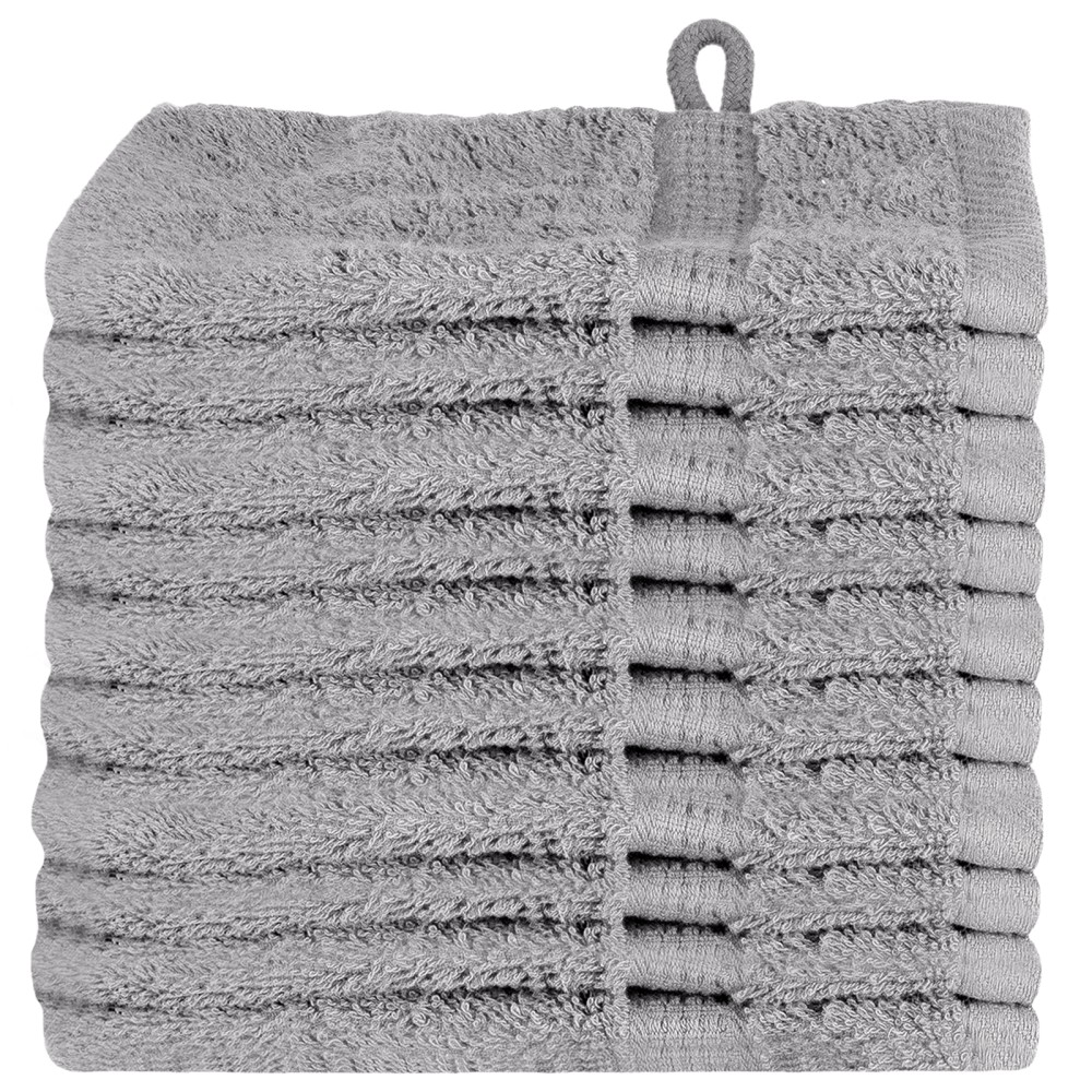 vidaXL Prosoape de baie 10 pcs Gri 15 x 21 cm Bumbac