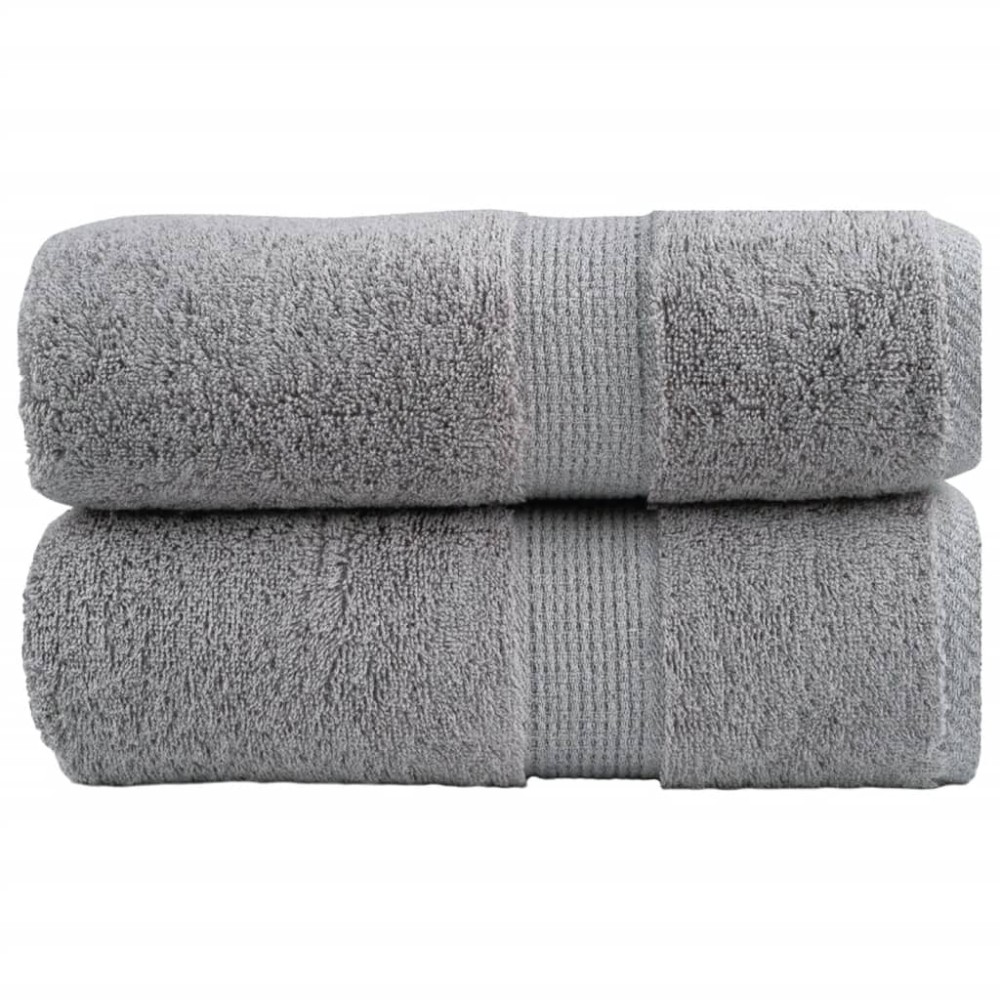 vidaXL Prosoape de baie premium SOLUND, 2 buc., gri, 30 x 30 cm, 600 g/m²