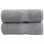 vidaXL Prosoape de baie premium SOLUND, 2 buc., gri, 30 x 30 cm, 600 g/m² vidaXL Prosoape de baie premium SOLUND, 2 buc., gri, 30 x 30 cm, 600 g/m²