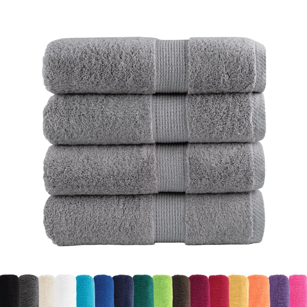 vidaXL Prosoape de baie premium SOLUND, 4 buc., gri, 30 x 30 cm, 600 g/m²